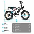 Happyrun Tank G60 Pro 2000W Moped Style Offroad Electric Bike Fat Tire
