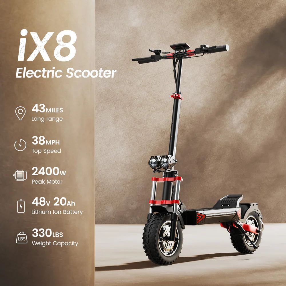 iX8 Off-Road Tires Electric Scooter for Adults 2400W Dual Motor Up to 38MPH
